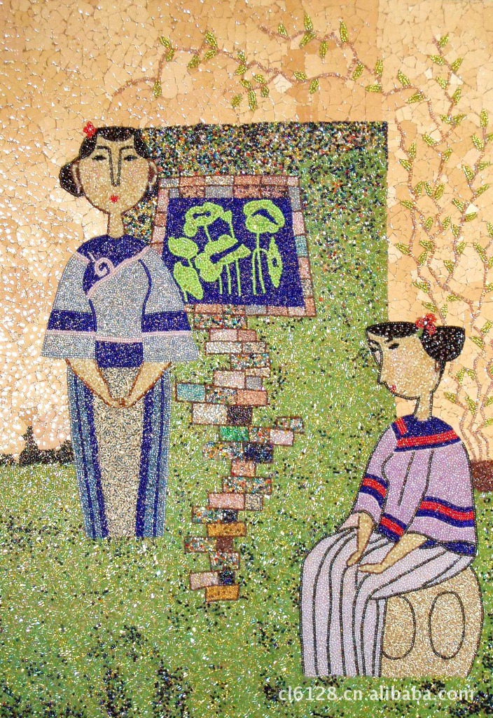 粮食画五谷画 粮艺谷艺豆塑画米画 人物(一)60×80编号1004