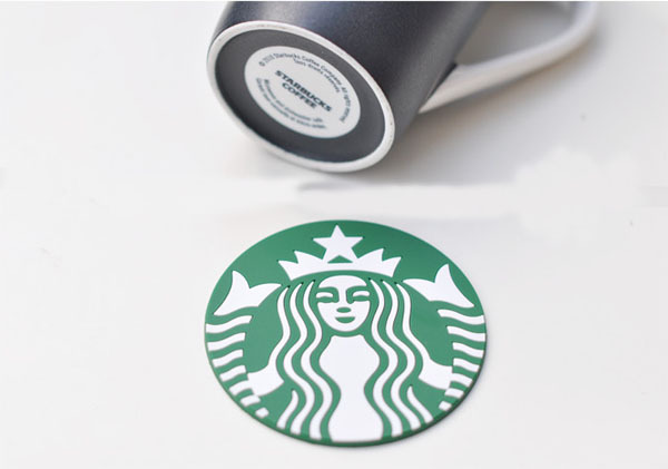 星巴克杯垫女神美人鱼杯垫软胶杯垫滴胶杯垫杯垫杯盖两用