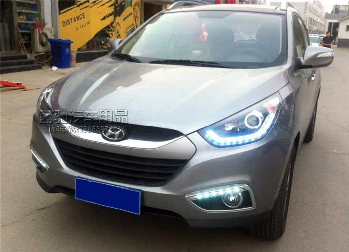 现代ix35大灯总成双光透镜hid氙气大灯泪眼车灯天使眼远征款