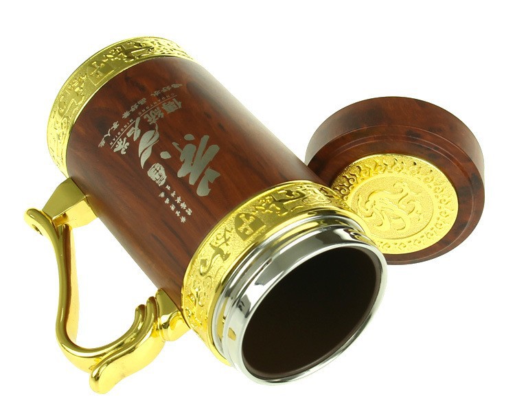 【热卖】匡迪牌28号木纹紫砂保温办公杯 商务礼品杯