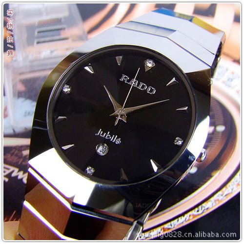 雷达 钨钢表--棱角镜面--石英腕表 情侣表 深度防水