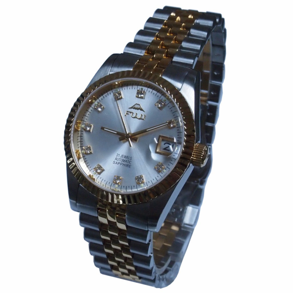 fuji富士手表 全自动机械男表 进口机芯 蓝宝石玻璃 精钢单历手表