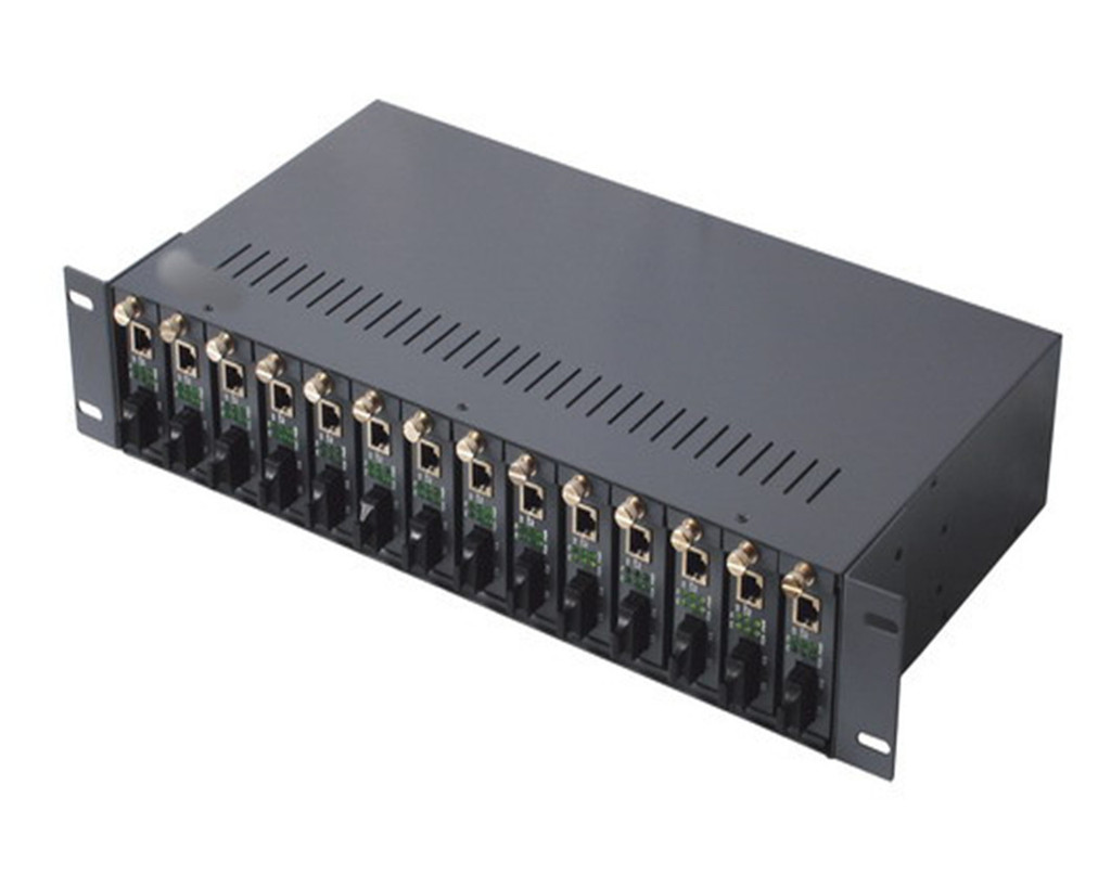 netlink2u 14槽双电源光纤收发器机架