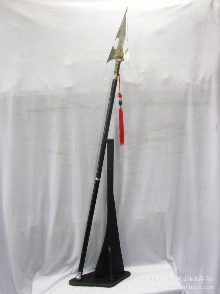 龙泉宝剑 不锈钢红缨枪 十八般兵器 可拆卸枪头 武术枪 未开刃