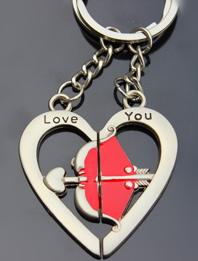 love you 一箭穿心情侣钥匙扣 婚庆情侣系类