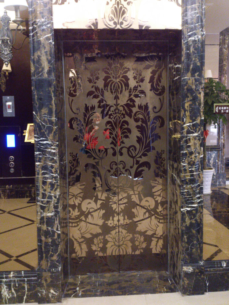 【厂家让利】镜面玫瑰金不锈钢电梯板 蚀刻花纹装饰不锈钢板