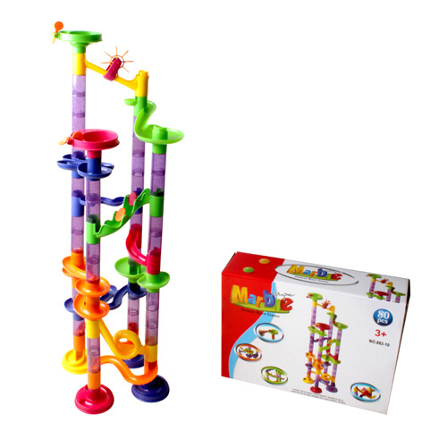 滚珠轨道积木(80pcs)益智积木儿童智力滚珠轨道积木迷你型积木