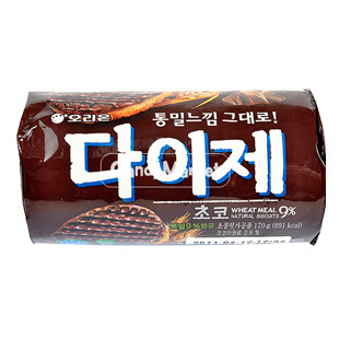 韩国进口食品 好丽友巧克力全麦饼干 奥利恩diget巧克力味
