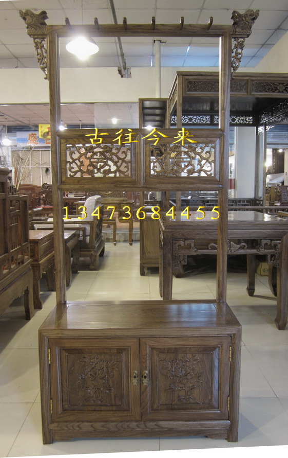 老榆木鞋柜 老榆木衣帽柜 老榆木衣帽架 老榆木仿古家具 中式家具