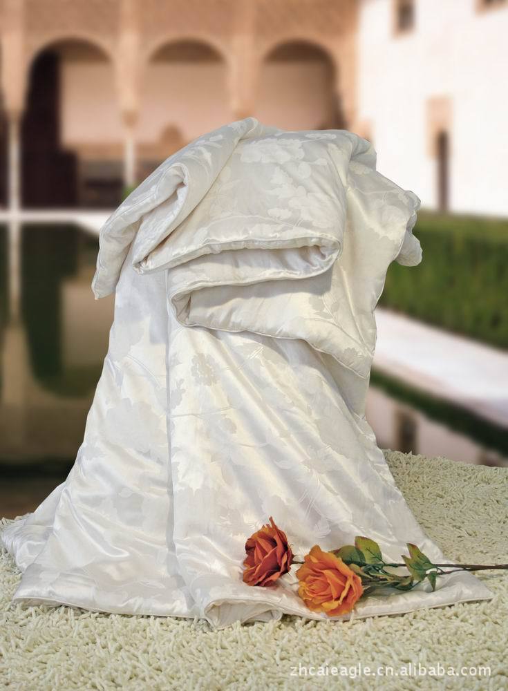 依格尔 真丝被子 真丝蚕丝被 07009真丝提花外壳 蚕丝被 丝语图片_1