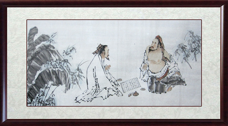 云水谣画坊人物画批发 纯手绘三尺写意人物画 品酒图lt127