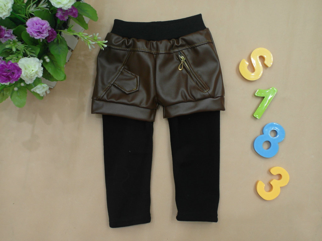 季末特价清货 2012韩版时尚休闲秋冬装不倒绒ab裤 卡比豆童裤