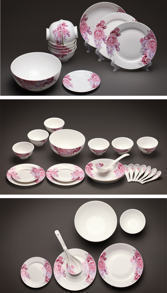 唐山骨瓷 安全健康骨瓷 餐具 套装 陶瓷餐具 无铅釉中彩 20头