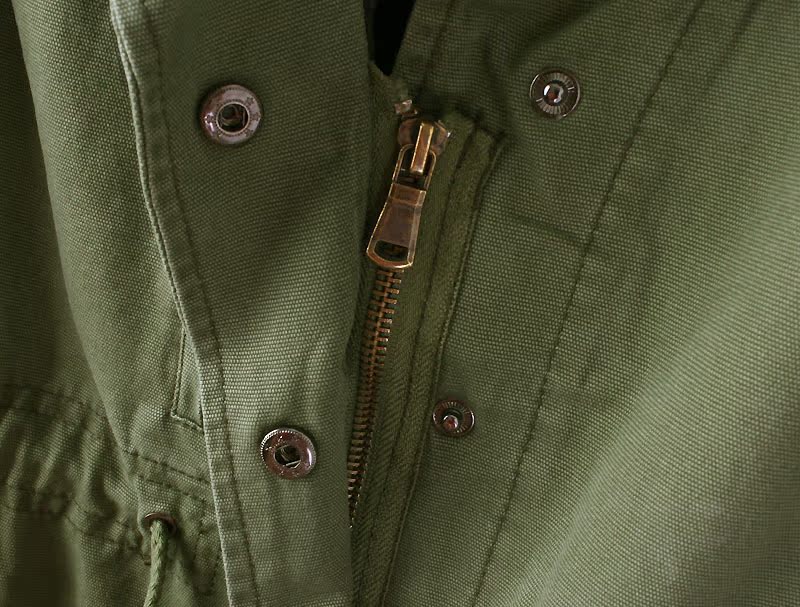 女式马甲 女式抽绳收腰军绿色铆钉肩章工装款欧美风马甲马夹外套