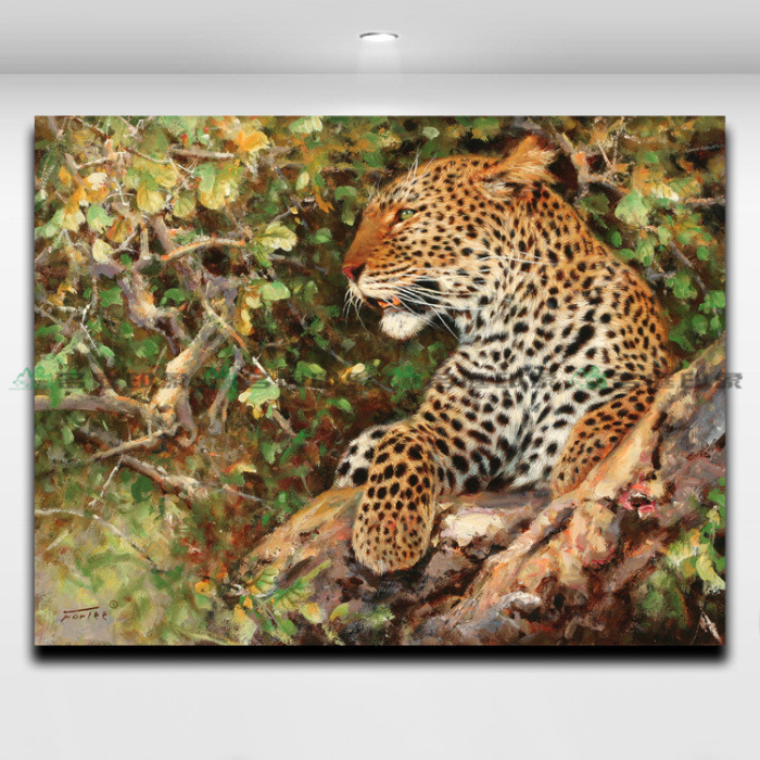 猎豹 栖息 餐厅书房客厅卧室 无框画装饰画油画帆布画挂画壁画