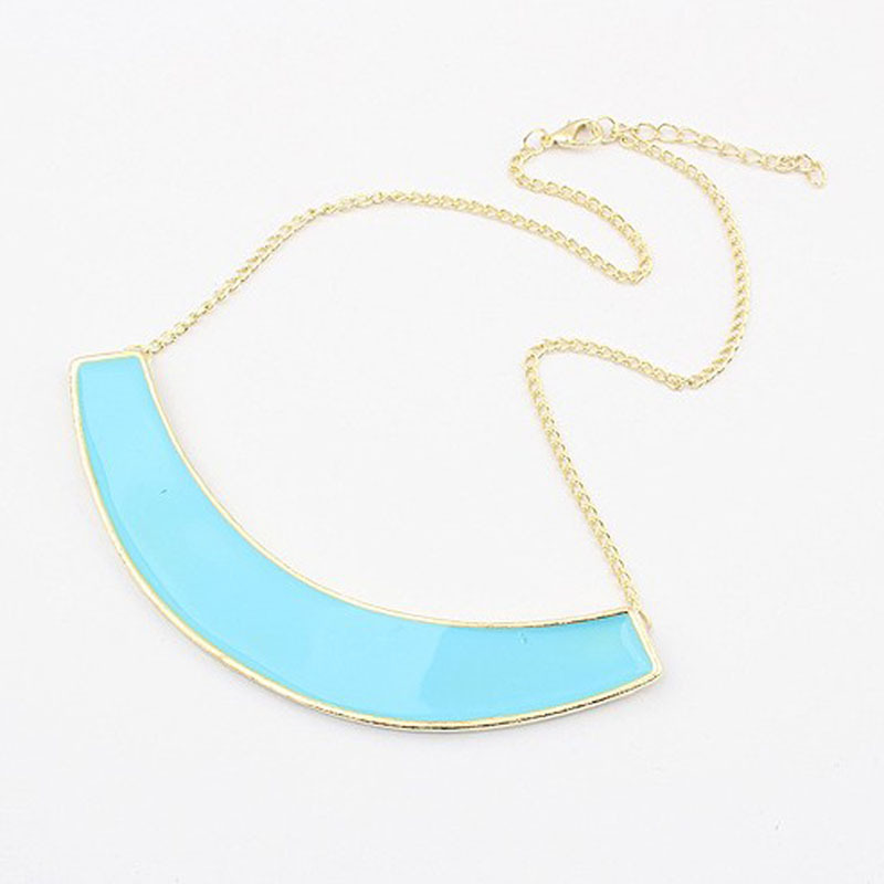 批发采购项饰-欧美夸张色彩时尚 半弧形金属项链 时尚滴油项链 项链批