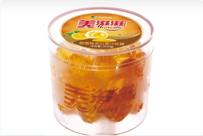 金帝 美滋滋 200g酸橙味夹心果汁软糖 橡皮糖 qq糖