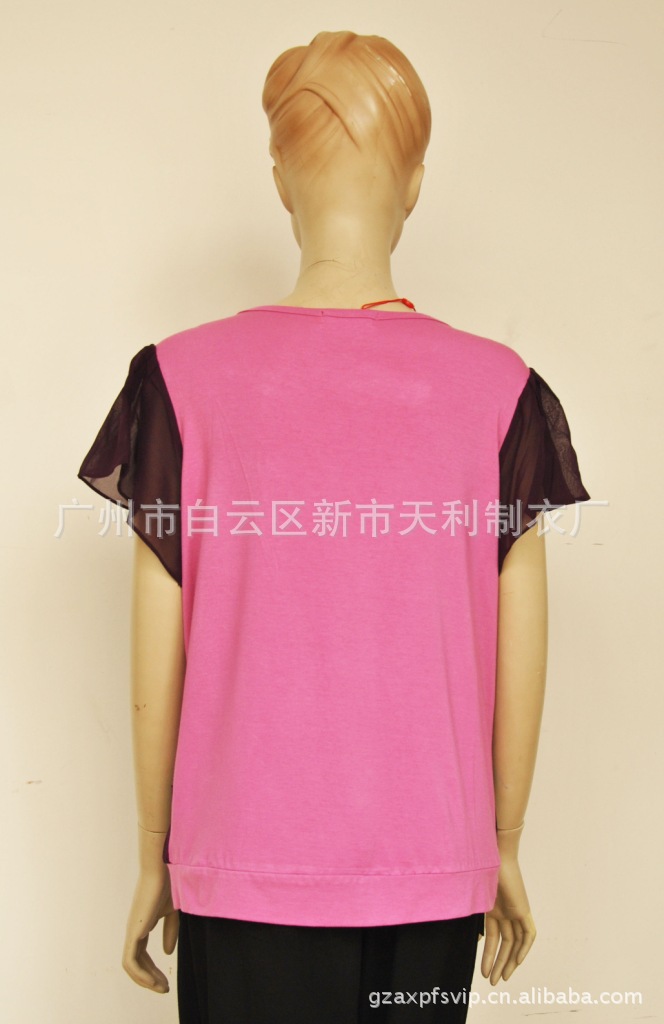 天利阿香婆 时尚大码 民族服装妈妈装 女装t恤批发 假两件