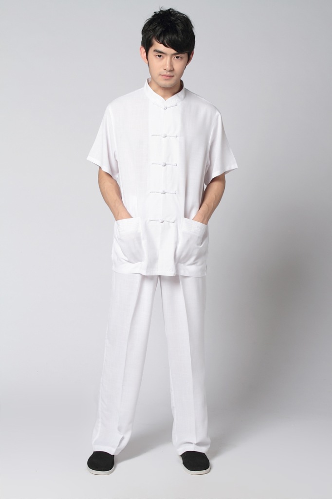 太极服男装 民族服装锻炼健身2350-5短袖唐装套装图片_2