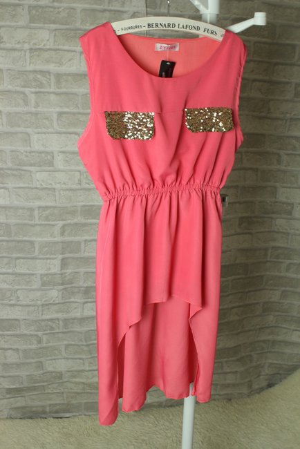 透明猫品牌连衣裙|前短后长无袖纯色连衣裙 欧美风 3307023