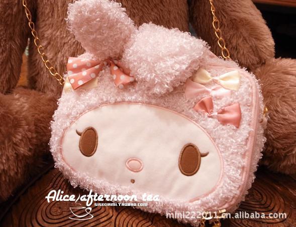 日本原单 melody 麦乐迪 毛绒包包/可爱手提包/拎包/斜挎包