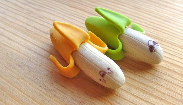 h32 韩版文具 精美创意表情香蕉橡皮擦 水果橡皮 2枚入