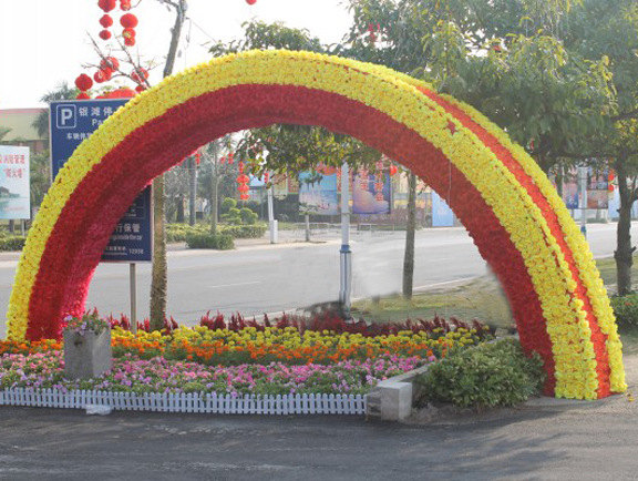 绢花拱门庆典用品绢花拱门绢花编字绢花造型多款定制