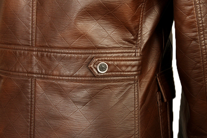 2012男式黄褐色连帽毛绒胆立领中长款皮夹克外套701# 180.00,175.