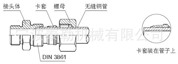 英管bsp螺紋60°錐密封或組合墊密封兩用柱端卡套式接頭