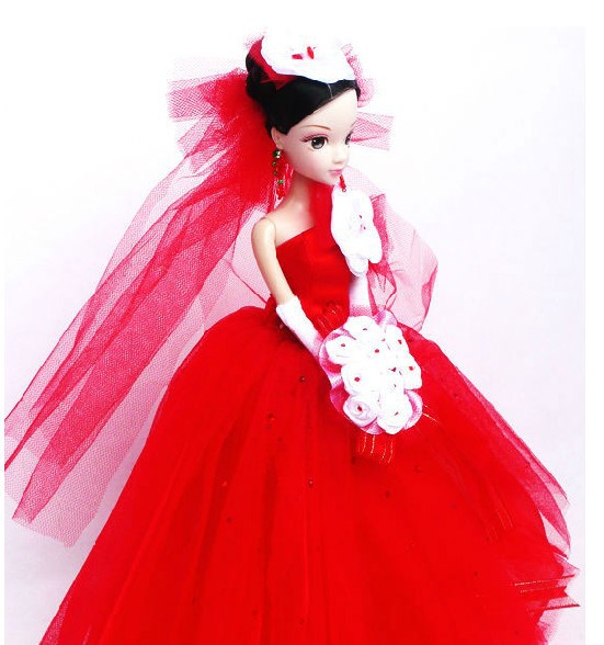 中国芭比 可儿娃娃 中国红 收藏版婚纱新娘系列 虹 9048