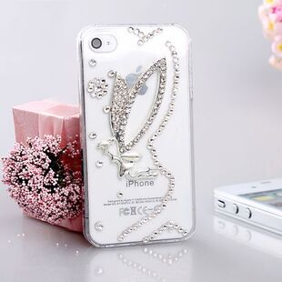 批发采购饰品配件-天使翅膀 iphone4手机壳 水钻 iphone4s壳子 苹.