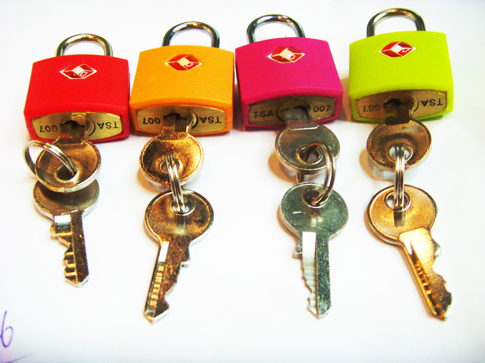 批发 正品美国海关铜挂锁 tsa挂锁钥匙开,箱包号码锁 tsa-385