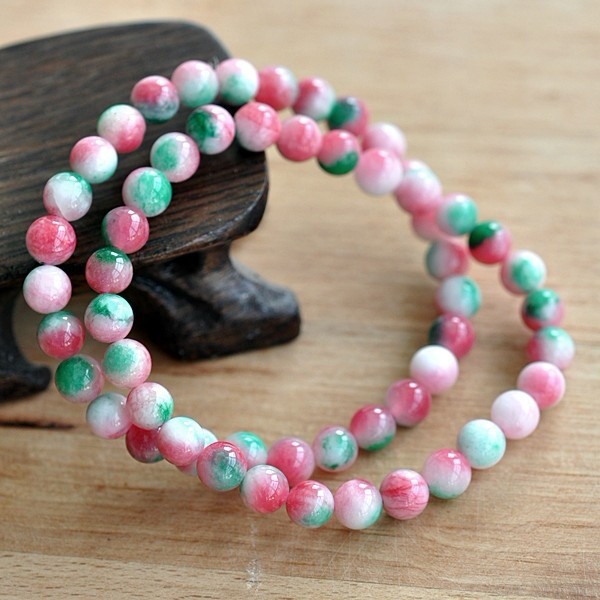 天然彩玉石手链彩色复古凤凰玉手链6mm小巧女款