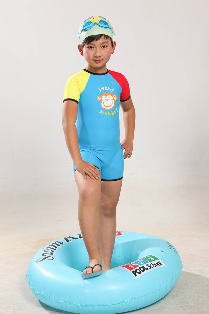 儿童泳装 男孩男童男宝宝 卡通猴子 连体沙滩衣 游泳衣928