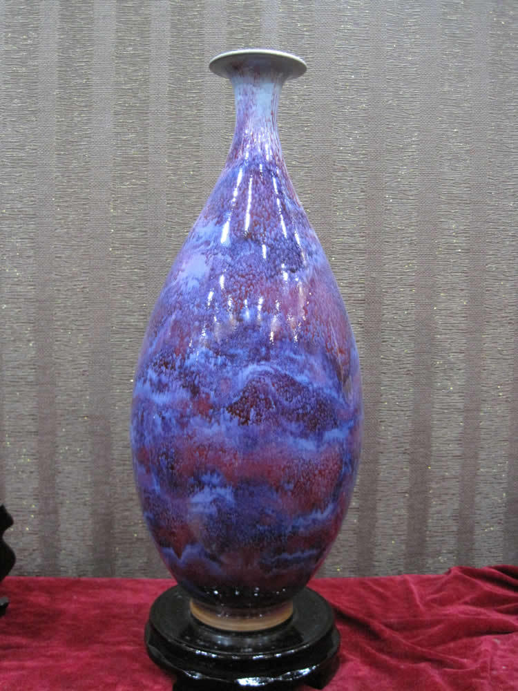 钧瓷 鱼式 花瓶 省级大师作品 气烧作品