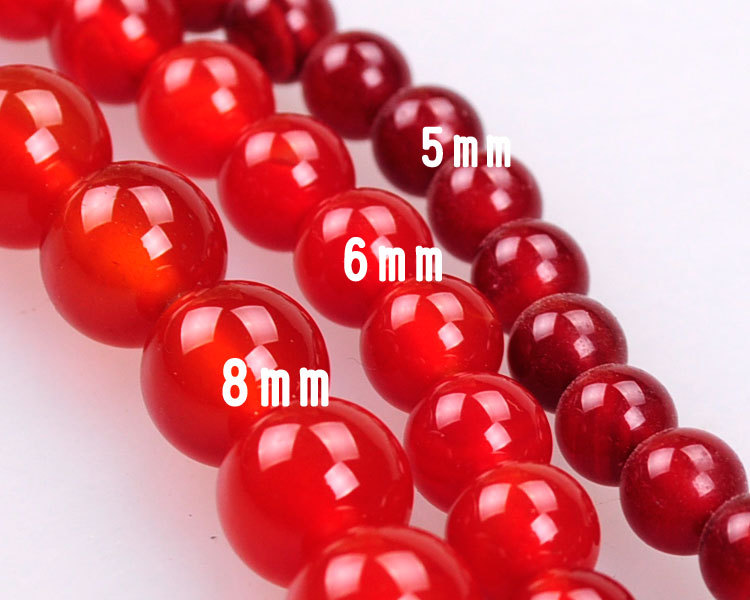 佛缘阁佛珠菩提 天然红玛瑙散珠5mm-6mm-8mm首饰配件