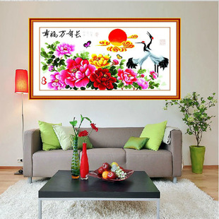 十字绣批发 100%精准印花印布 幸福万年长二 厂家直销 招代理商