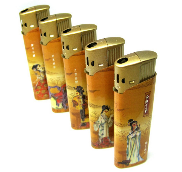 8039南京香烟包纸广告打火机 促销打火机 金陵十二钗打火机