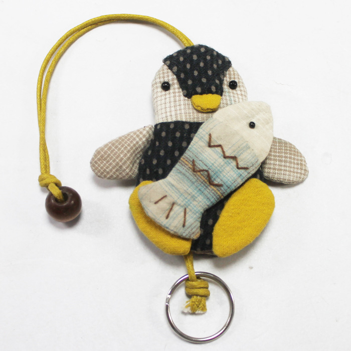 【搜宝】手工布艺diy材料包小企鹅拼布钥匙包布艺工艺品批发