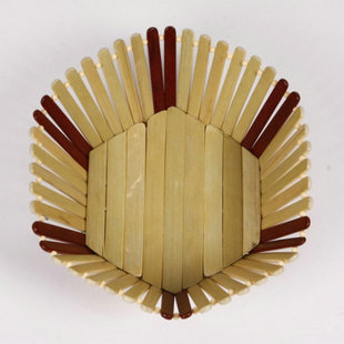 竹制工艺品 小竹篮 水果篮 六边形收纳筐 手工编织