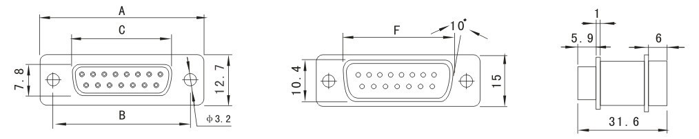 db9,15,25,37针/孔滤波转接器