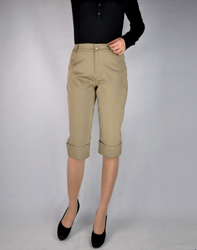 爆款2013girdear哥弟款哥弟面料女裤裤脚折边设计中裤七分裤196