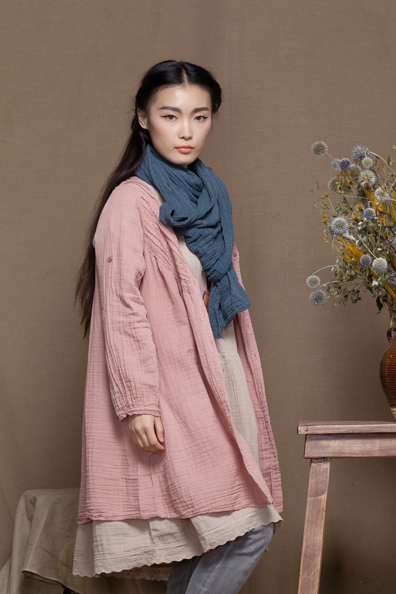 麻衣者2013新秋款布衣深日式花边白色棉布大衬衫