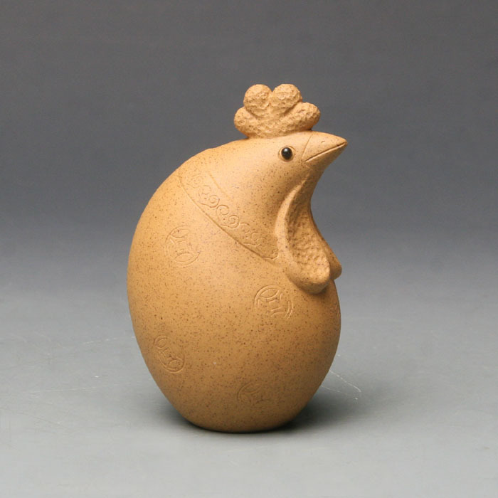 宜兴手工茶宠 正品紫砂雕塑茶玩 陈祖勇制《官鸡》图片_5