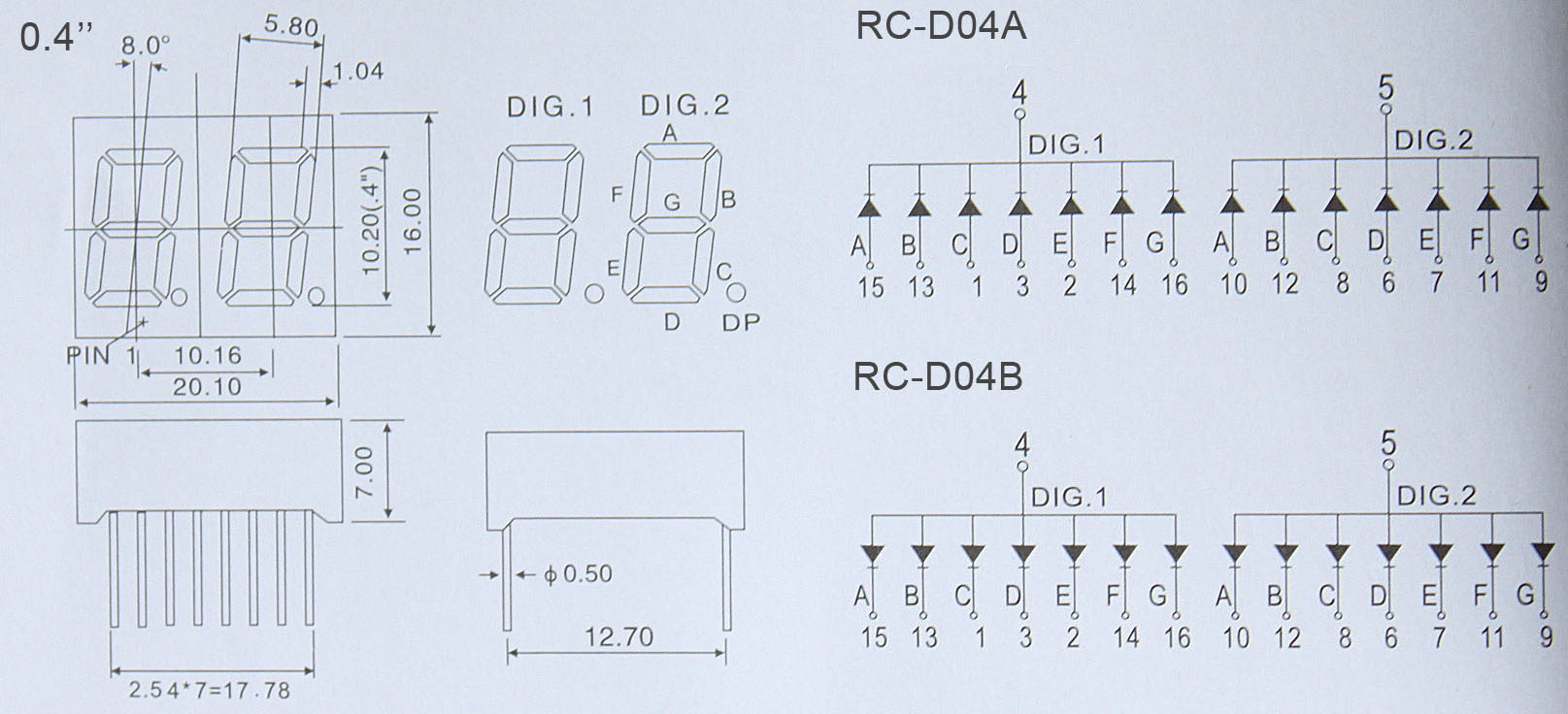 4寸数码管 两位数码管 led数码管 四位数码管 实惠