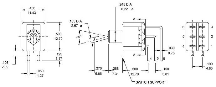 厂家直销大量供应优质小型钮子开关.摇臂开关