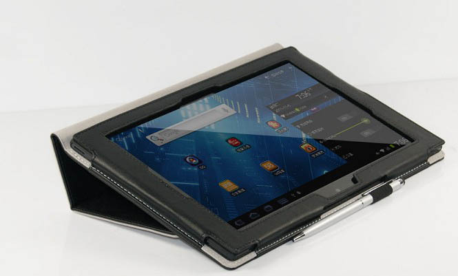 供应 索尼sony xperia tablet z 牛皮纹 左右开 支架 带笔插 皮套