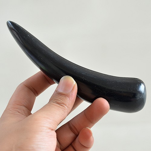 【款式随机】 大号 约13-17cm长 天然黑牛角刮痧按摩棒 nj710460