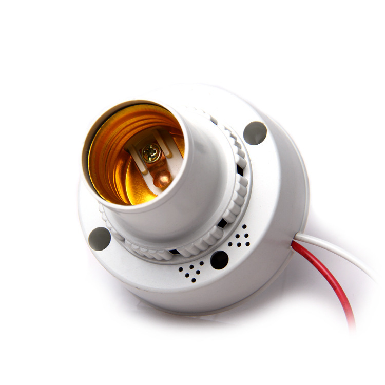 普通声光控灯头 圆形声控灯头灯座 楼道家用声光控灯头