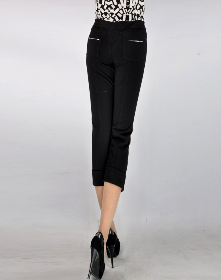 爆款2013girdear哥弟款哥弟面料女裤裤脚折边设计七分裤f546